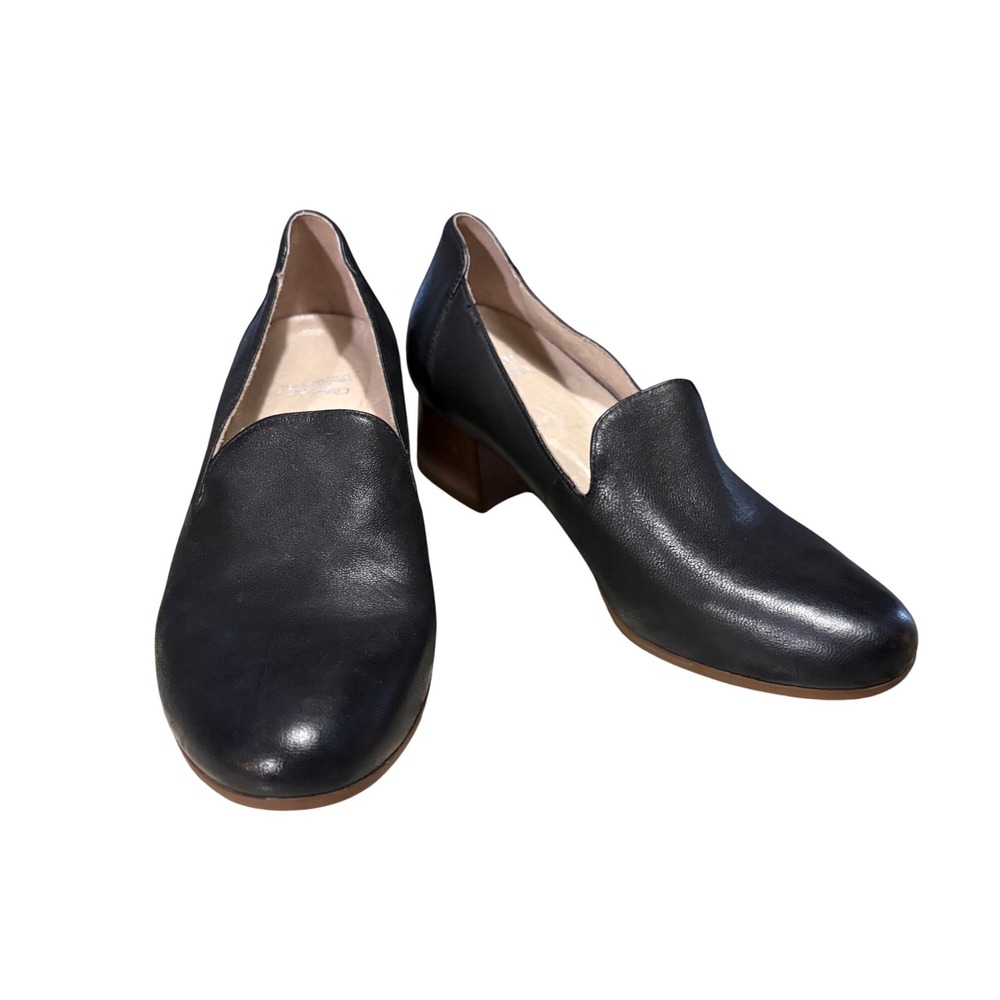 Dansko Preston Pumps Womens 38 Black Leather Block Heel Loafers